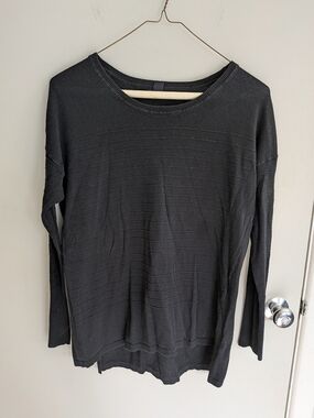 GAP Black Knit Crew Sweater Women's Large Fall Classic Neutral Capsule Wardrobe